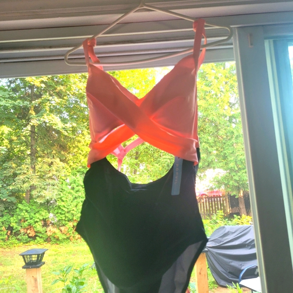 Pop Pink and White Swimwear